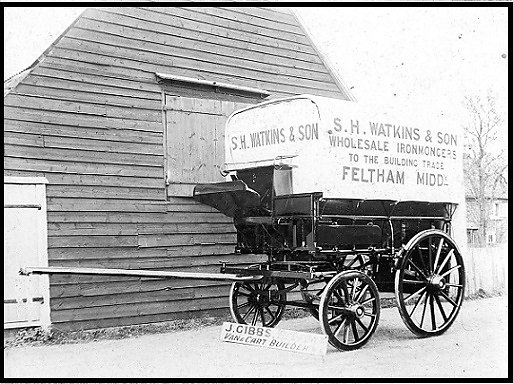 Gibbs delivery van built for S.H. Watkins & Son, ironmongers of Feltham, Middlesex.
