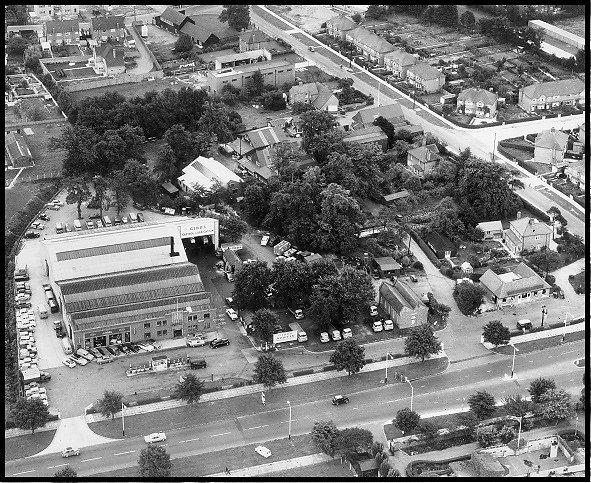 Aerial view of the site at Bedfont taken in the 1960's.