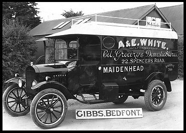 An early van built for A & E White of Maidenhead to deliver a variety of goods to their customers.